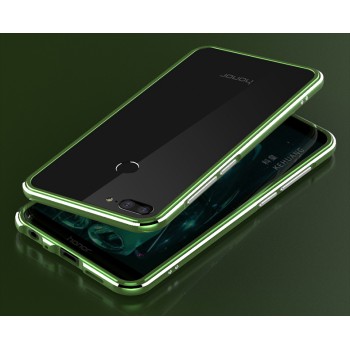 Металлический округлый бампер сборного типа на винтах для Huawei Honor 9 Lite Зеленый