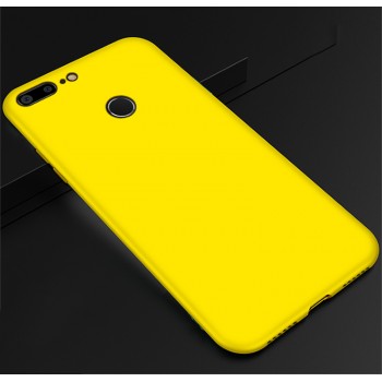 Силиконовый матовый непрозрачный чехол для Huawei Honor 9 Lite Желтый