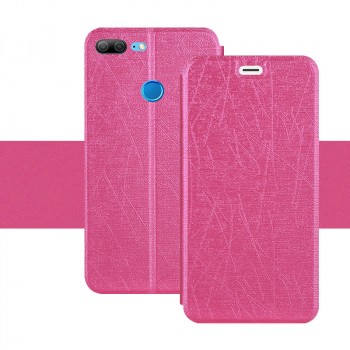 Флип чехол-книжка для Huawei Honor 9 Lite с текстурным покрытием и функцией подставки Розовый