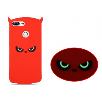 Силиконовый матовый непрозрачный дизайнерский фигурный чехол для Huawei Honor 9 Lite  Красный