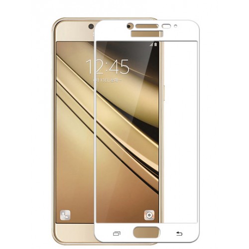 3D полноэкранное ультратонкое износоустойчивое сколостойкое олеофобное защитное стекло для Samsung Galaxy C5, цвет Белый
