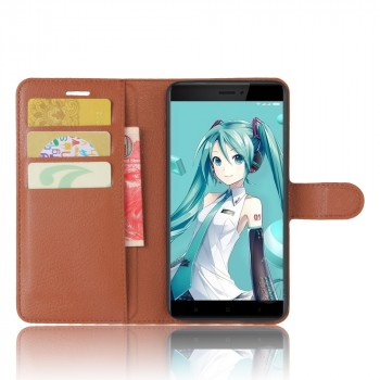 Чехол портмоне подставка на силиконовой основе с отсеком для карт на магнитной защелке для Xiaomi RedMi Note 4X  Коричневый