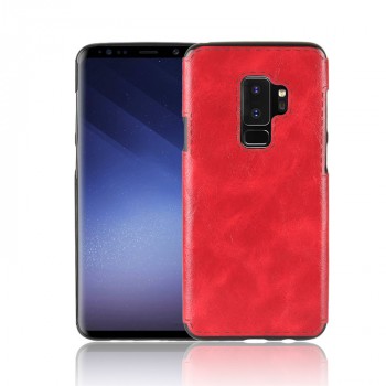 Чехол задняя накладка для Samsung Galaxy S9 Plus с текстурой кожи Красный