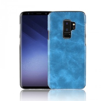 Чехол задняя накладка для Samsung Galaxy S9 Plus с текстурой кожи Синий