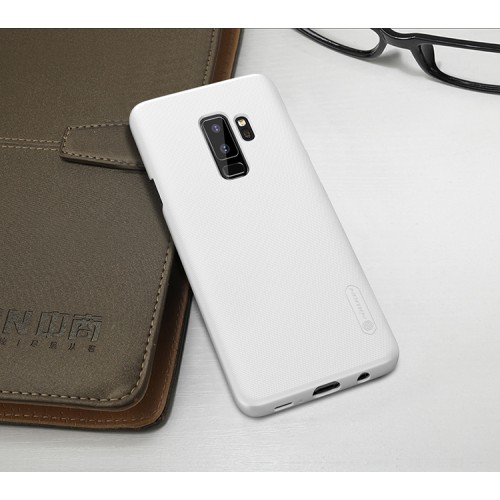 Пластиковый непрозрачный матовый нескользящий премиум чехол с повышенной шероховатостью для Samsung Galaxy S9 Plus, цвет Белый