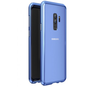 Металлический округлый бампер сборного типа на винтах для Samsung Galaxy S9 Plus Синий