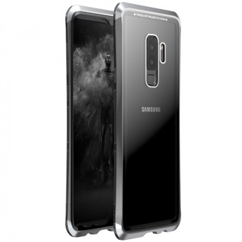 Металлический округлый двухцветный премиум бампер сборного типа с задней крышкой из закаленного защитного стекла для Samsung Galaxy S9 Plus Белый