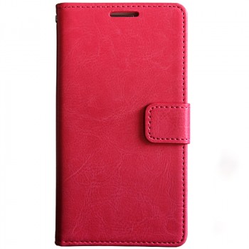 Глянцевый водоотталкивающий чехол портмоне подставка для Xiaomi RedMi 5 Plus с магнитной защелкой и отделениями для карт Розовый