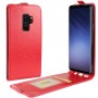 Глянцевый водоотталкивающий чехол вертикальная книжка на силиконовой основе с отсеком для карт на магнитной защелке для Samsung Galaxy S9 Plus, цвет Красный