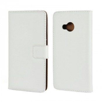 Чехол портмоне подставка на пластиковой основе с отсеком для карт на магнитной защелке для HTC U Play  Белый