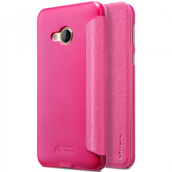 Чехол горизонтальная книжка на пластиковой нескользящей премиум основе для HTC U Play Розовый