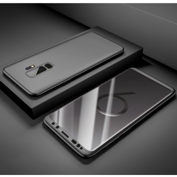 Трехкомпонентный сборный матовый пластиковый чехол для Samsung Galaxy S9 Plus Черный