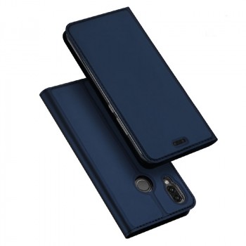 Чехол горизонтальная книжка подставка с отсеком для карт на силиконовой основе для Huawei P20 Lite Синий