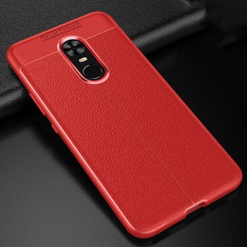 Силиконовый чехол накладка для Xiaomi RedMi Note 4X с текстурой кожи Красный