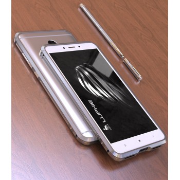 Металлический округлый бампер сборного типа на винтах для Xiaomi RedMi Note 4X Серый