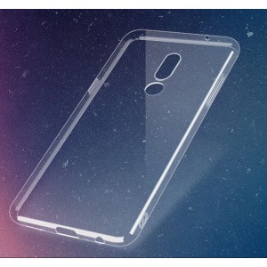 Силиконовый глянцевый транспарентный чехол для Meizu 15 Plus