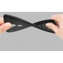 Силиконовый чехол накладка для ASUS ZenFone 5 Lite с текстурой кожи, цвет Черный