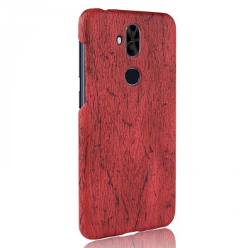 Пластиковый непрозрачный матовый чехол с текстурным покрытием Дерево для ASUS ZenFone 5 Lite Красный