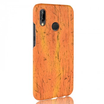 Пластиковый непрозрачный матовый чехол с текстурным покрытием Дерево для Huawei P20 Lite Оранжевый