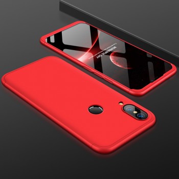 Трехкомпонентный сборный матовый пластиковый чехол для Huawei P20 Lite Красный