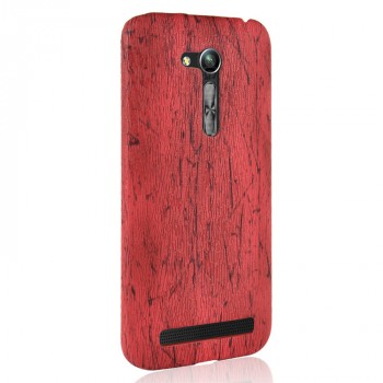 Пластиковый непрозрачный матовый чехол с текстурным покрытием Дерево для ASUS ZenFone Go 4.5 ZB452KG Красный