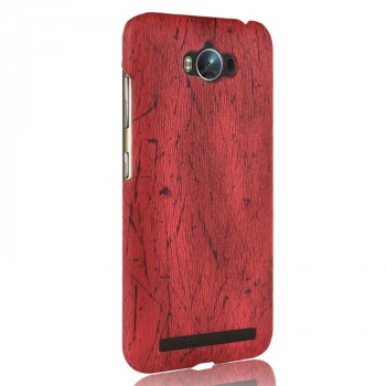 Пластиковый непрозрачный матовый чехол с текстурным покрытием Дерево для ASUS ZenFone Max Красный