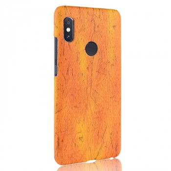 Пластиковый непрозрачный матовый чехол с текстурным покрытием Дерево для Xiaomi RedMi Note 5/5 Pro Оранжевый