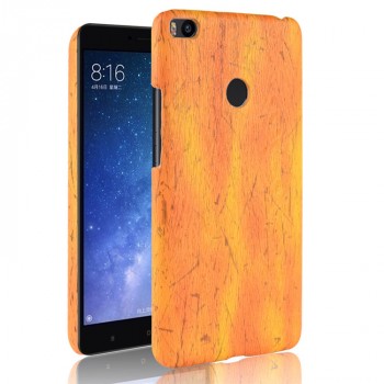 Пластиковый непрозрачный матовый чехол с текстурным покрытием Дерево для Xiaomi Mi Max 2  Оранжевый