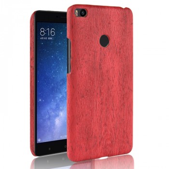 Пластиковый непрозрачный матовый чехол с текстурным покрытием Дерево для Xiaomi Mi Max 2  Красный