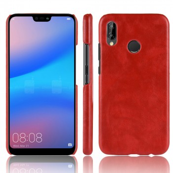 Чехол задняя накладка для Huawei P20 Lite с текстурой кожи Красный