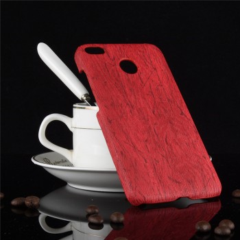 Пластиковый непрозрачный матовый чехол с текстурным покрытием Дерево для Xiaomi RedMi 4X  Красный