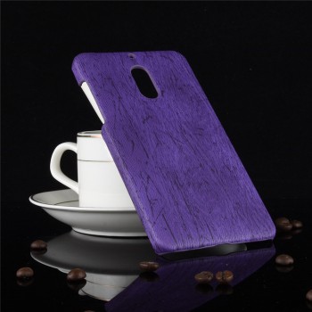 Пластиковый непрозрачный матовый чехол с текстурным покрытием Дерево для Nokia 6  Фиолетовый