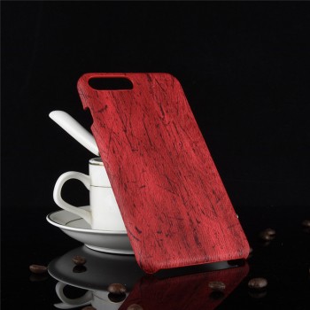 Пластиковый непрозрачный матовый чехол с текстурным покрытием Дерево для Iphone 7/8 Красный