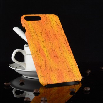 Пластиковый непрозрачный матовый чехол с текстурным покрытием Дерево для Iphone 7/8 Оранжевый