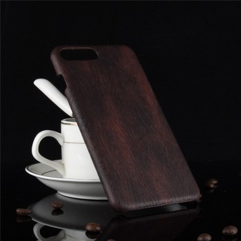 Пластиковый непрозрачный матовый чехол с текстурным покрытием Дерево для Iphone 7/8 Коричневый