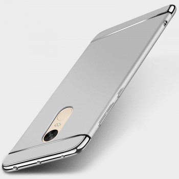 Пластиковый непрозрачный матовый чехол сборного типа с улучшенной защитой элементов корпуса для Xiaomi RedMi Note 4  Серый