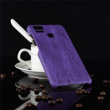 Пластиковый непрозрачный матовый чехол с текстурным покрытием Дерево для Asus ZenFone 3 Zoom  Фиолетовый