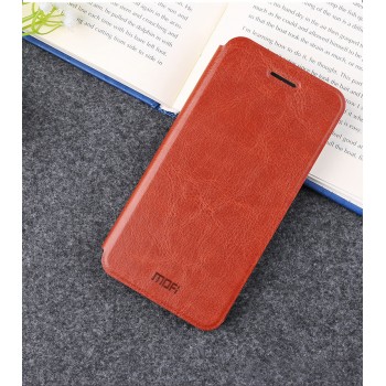Чехол горизонтальная книжка подставка на силиконовой основе для Xiaomi RedMi 5 Plus Коричневый