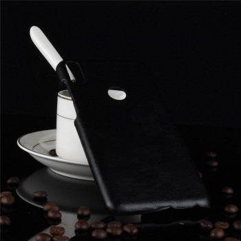 Пластиковый непрозрачный матовый чехол с текстурным покрытием Кожа для ASUS ZenFone Max Pro M1 Черный
