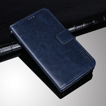 Глянцевый водоотталкивающий чехол портмоне подставка для ASUS ZenFone Max Pro M1 с магнитной защелкой и отделениями для карт Синий