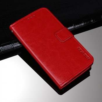 Глянцевый водоотталкивающий чехол портмоне подставка для ASUS ZenFone Max Pro M1 с магнитной защелкой и отделениями для карт Красный