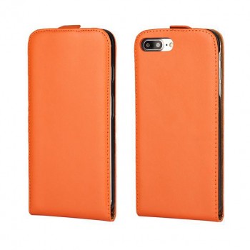 Чехол вертикальная книжка на силиконовой основе на магнитной защелке для Iphone 7/8 Оранжевый