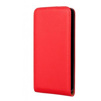 Чехол вертикальная книжка на пластиковой основе на магнитной защелке для Microsoft Lumia 640 Красный
