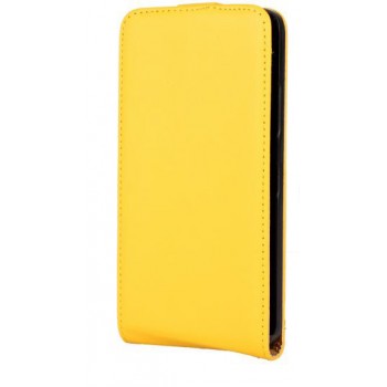 Чехол вертикальная книжка на пластиковой основе на магнитной защелке для Microsoft Lumia 640 Желтый