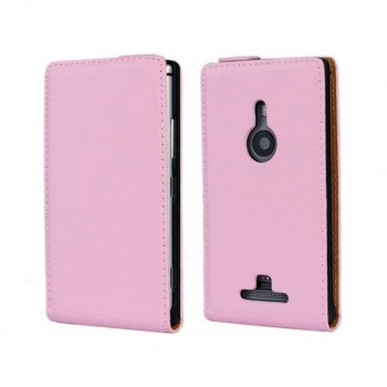 Чехол вертикальная книжка на пластиковой основе на магнитной защелке для Nokia Lumia 925  Розовый