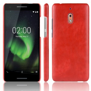 Чехол задняя накладка для Nokia 2.1 с текстурой кожи Красный