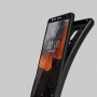 Силиконовый чехол накладка для Nokia 2.1 с текстурой кожи, цвет Черный