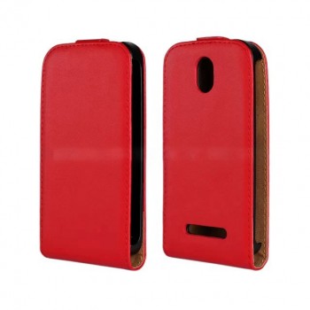 Чехол вертикальная книжка на пластиковой основе на магнитной защелке для HTC Desire 500  Красный