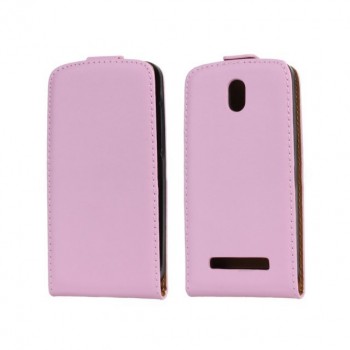 Чехол вертикальная книжка на пластиковой основе на магнитной защелке для HTC Desire 500  Розовый