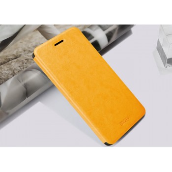 Чехол горизонтальная книжка подставка на силиконовой основе для HTC Desire 728  Желтый
